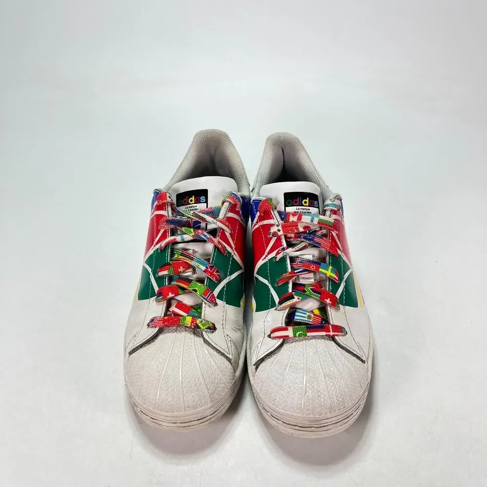 adidas Superstar Pure Colorful Trefoil Cloud White Sneakers FW4005 Youth Size 5